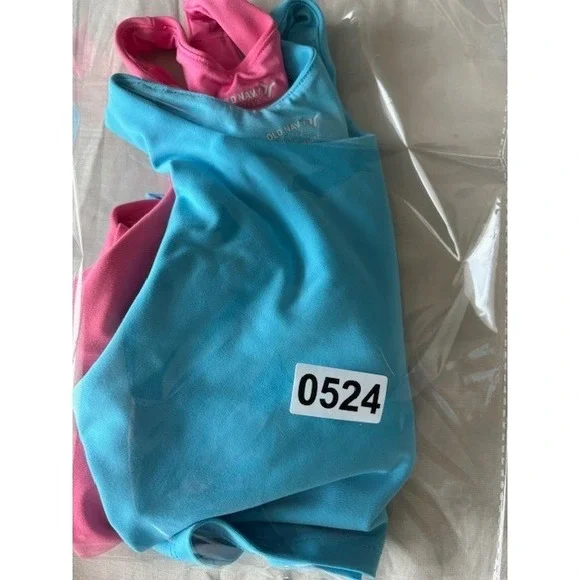 Old Navy Active Bra M(8) Powersoft Girls Crop Top Turquoise/Pink Athletic Sports - Picture 13 of 13